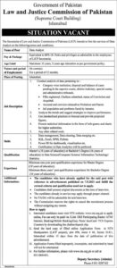 Jobs in Law and Justice Commission of Pakistan